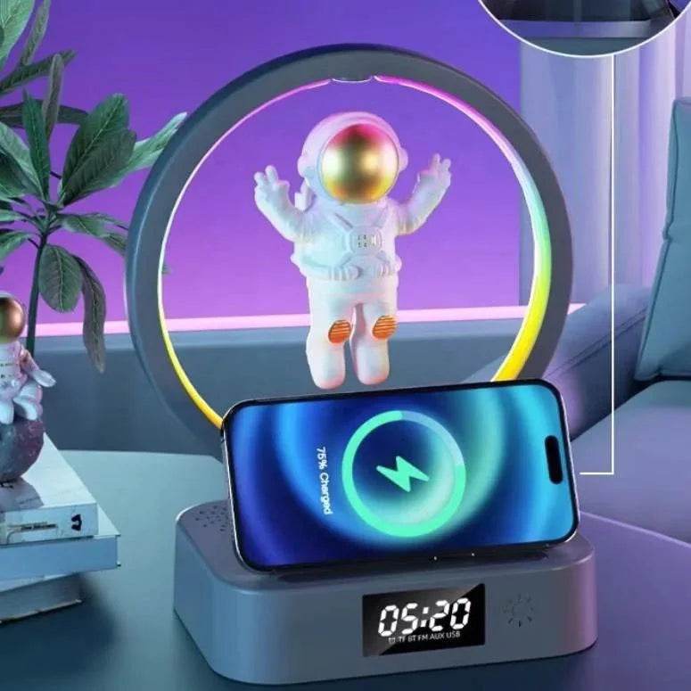 magnetic levitation speaker astronaut home rgb lamp