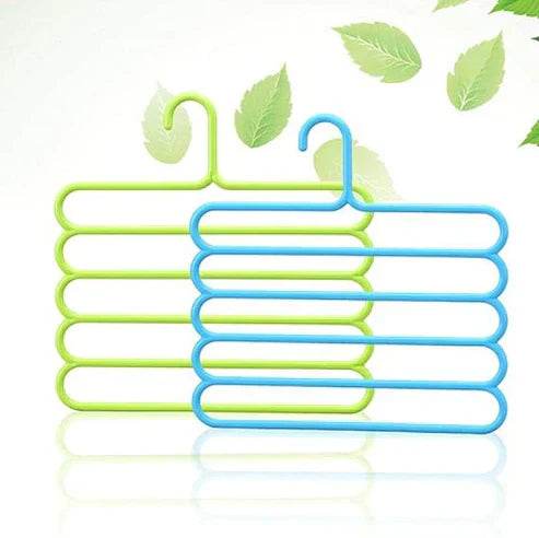 plastic five layer multii-purpose clothes hanger 5.00 aed