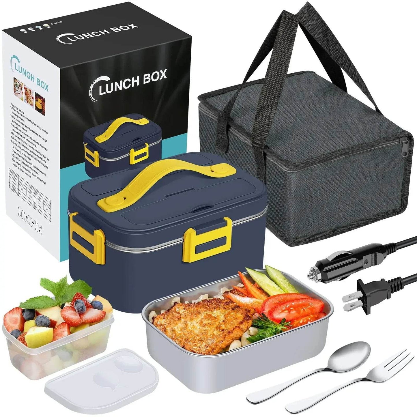 portable electric stainless steel lunch box food heater