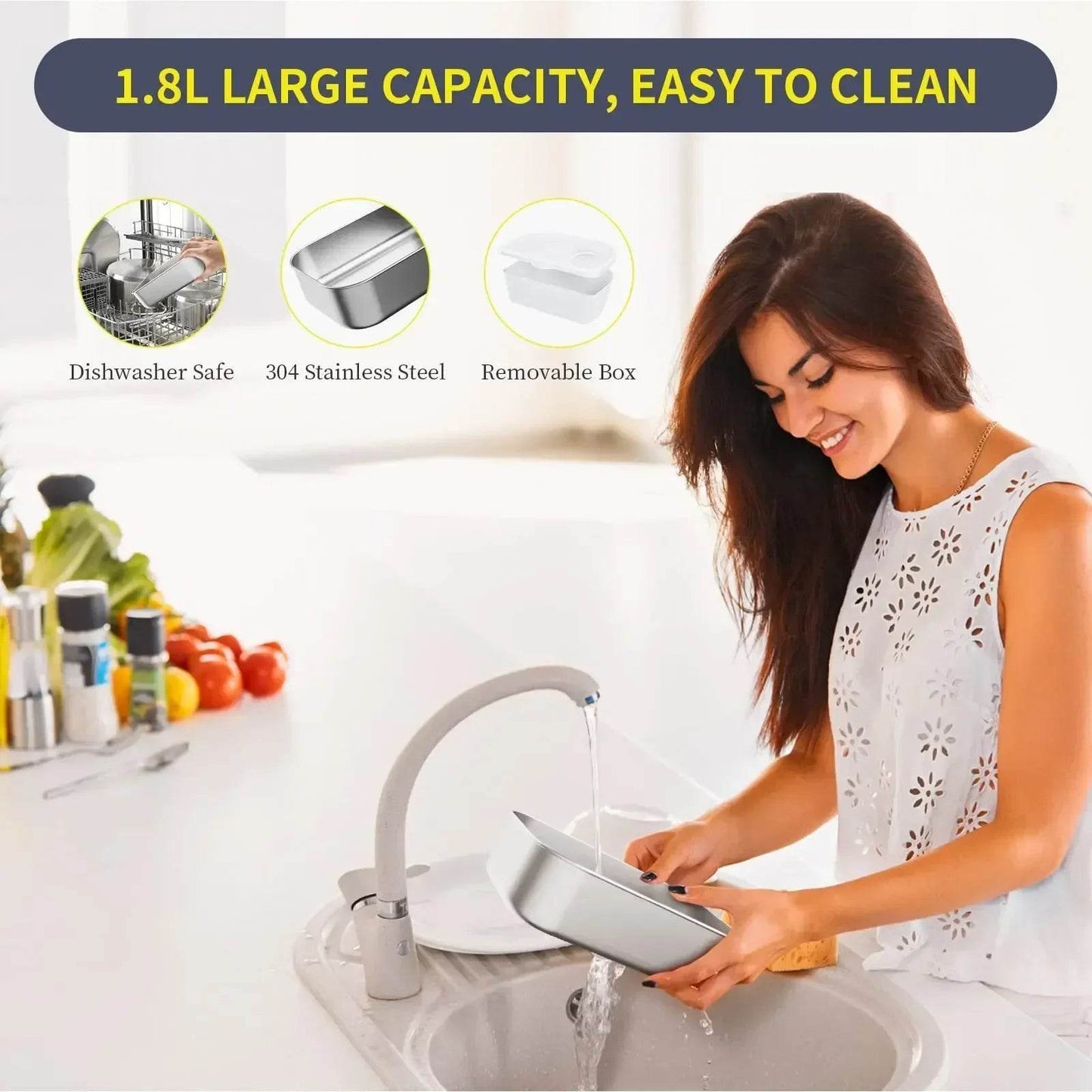 portable electric stainless steel lunch box food heater