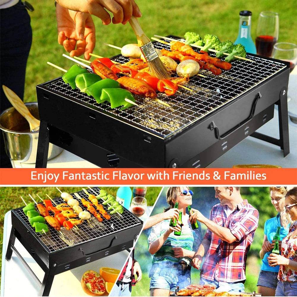 new folding portable barbecue charcoal stainless grill