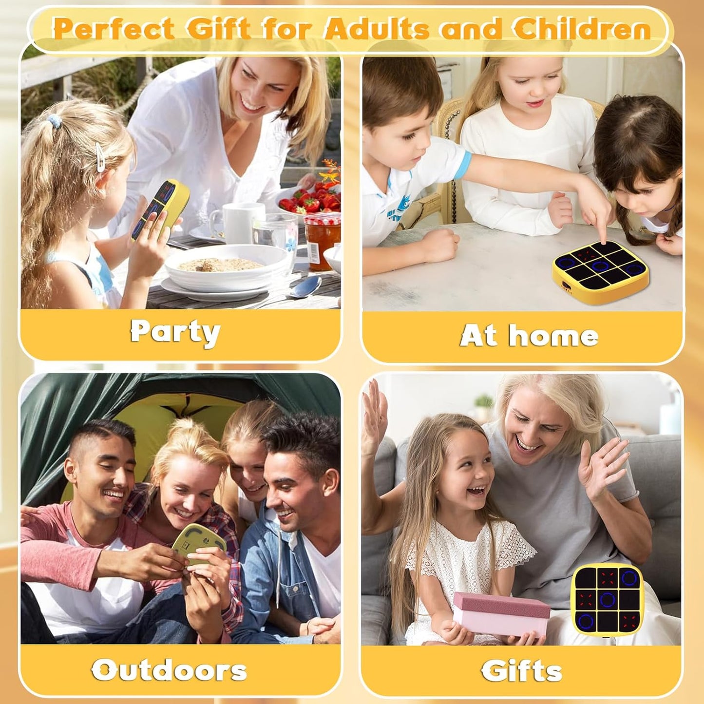 electronic tic tac toe handheld game console – fun & safe puzzle toy for kids | portable brain game for ages 4+