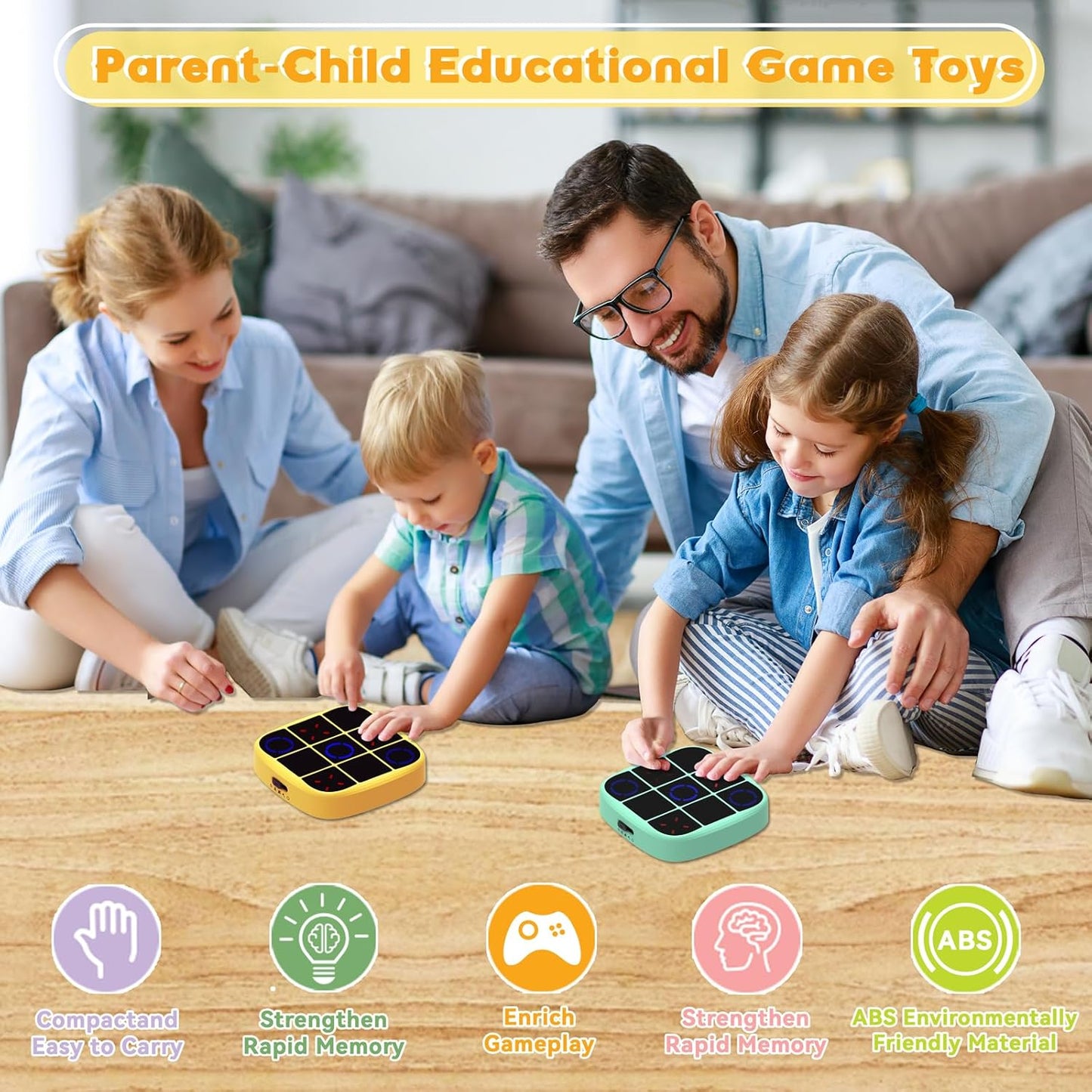 electronic tic tac toe handheld game console – fun & safe puzzle toy for kids | portable brain game for ages 4+