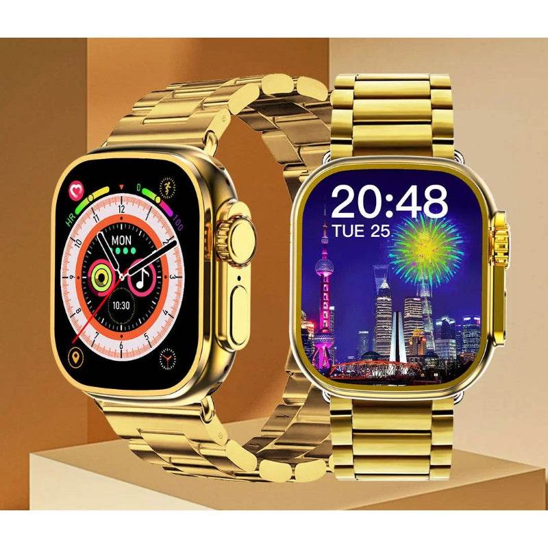 fendior american gold edition g9 ultra pro series 8 smart watch with  extra straps