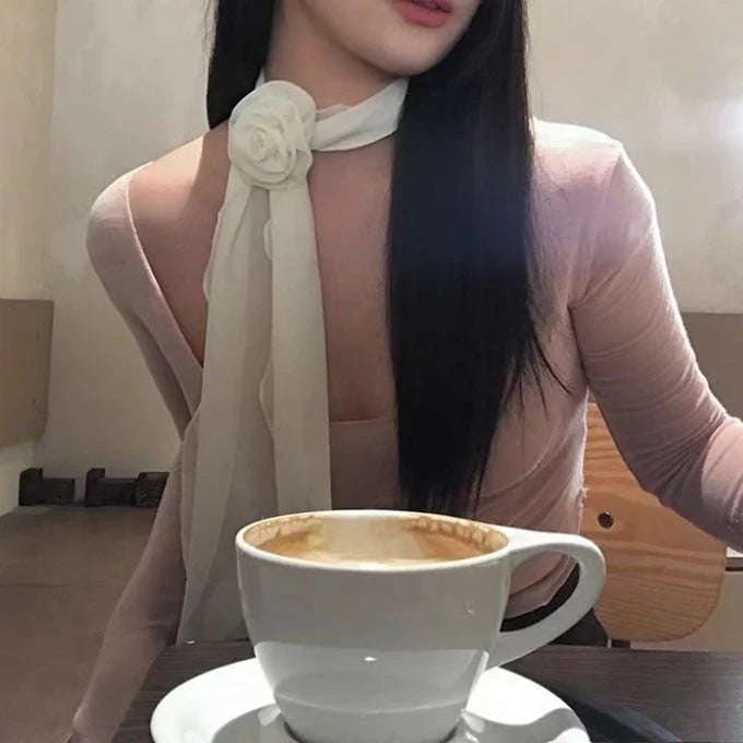 pure color rose scarf