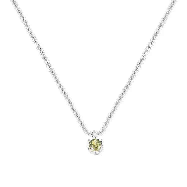 silver plated sparkling necklace for women lvzuan light luxury minority design