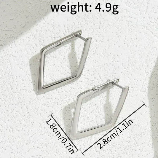 Simple Geometric Quadrilateral Design Earrings