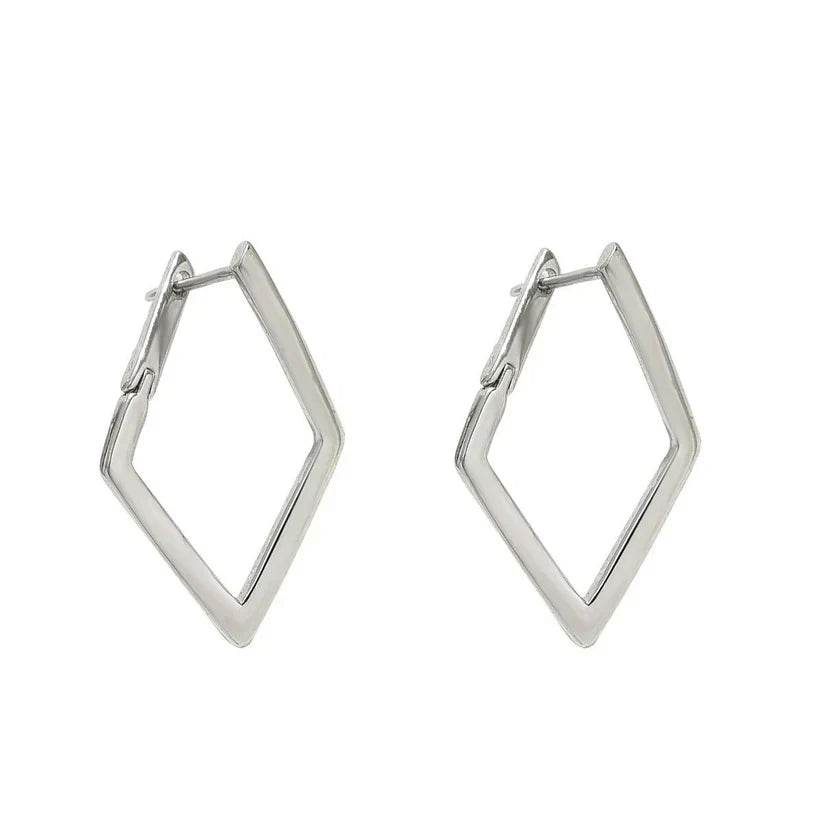 simple geometric quadrilateral design earrings