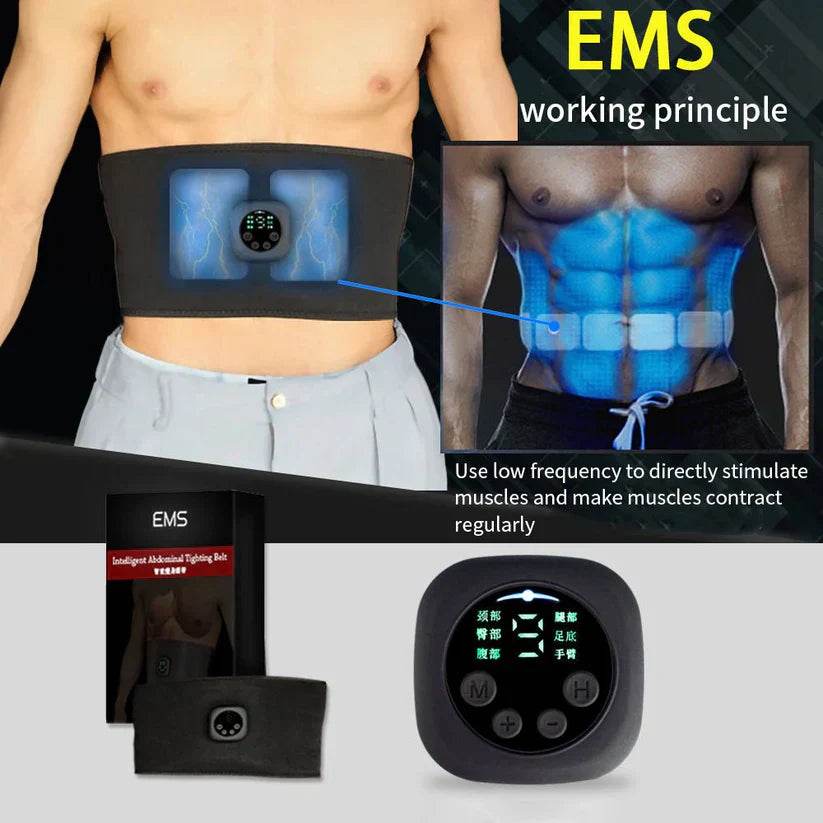 smart digital display fitness ems belt abdominal instrument boxed abdominal muscle trainer lazy fitness artifact